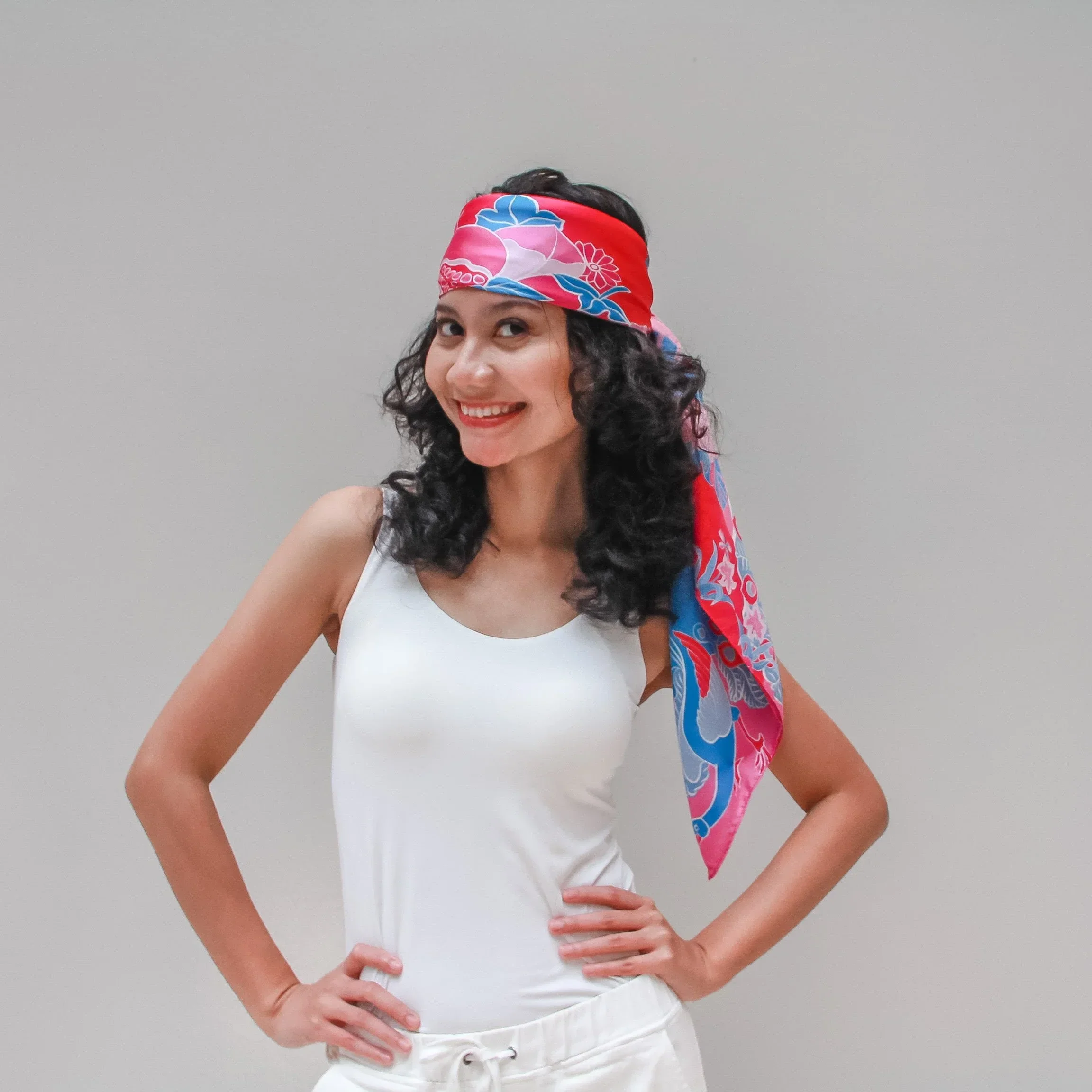BINARY STYLE | Peranakan Epiphanies in Lilac 100% Premium Silk Scarf - Image 8