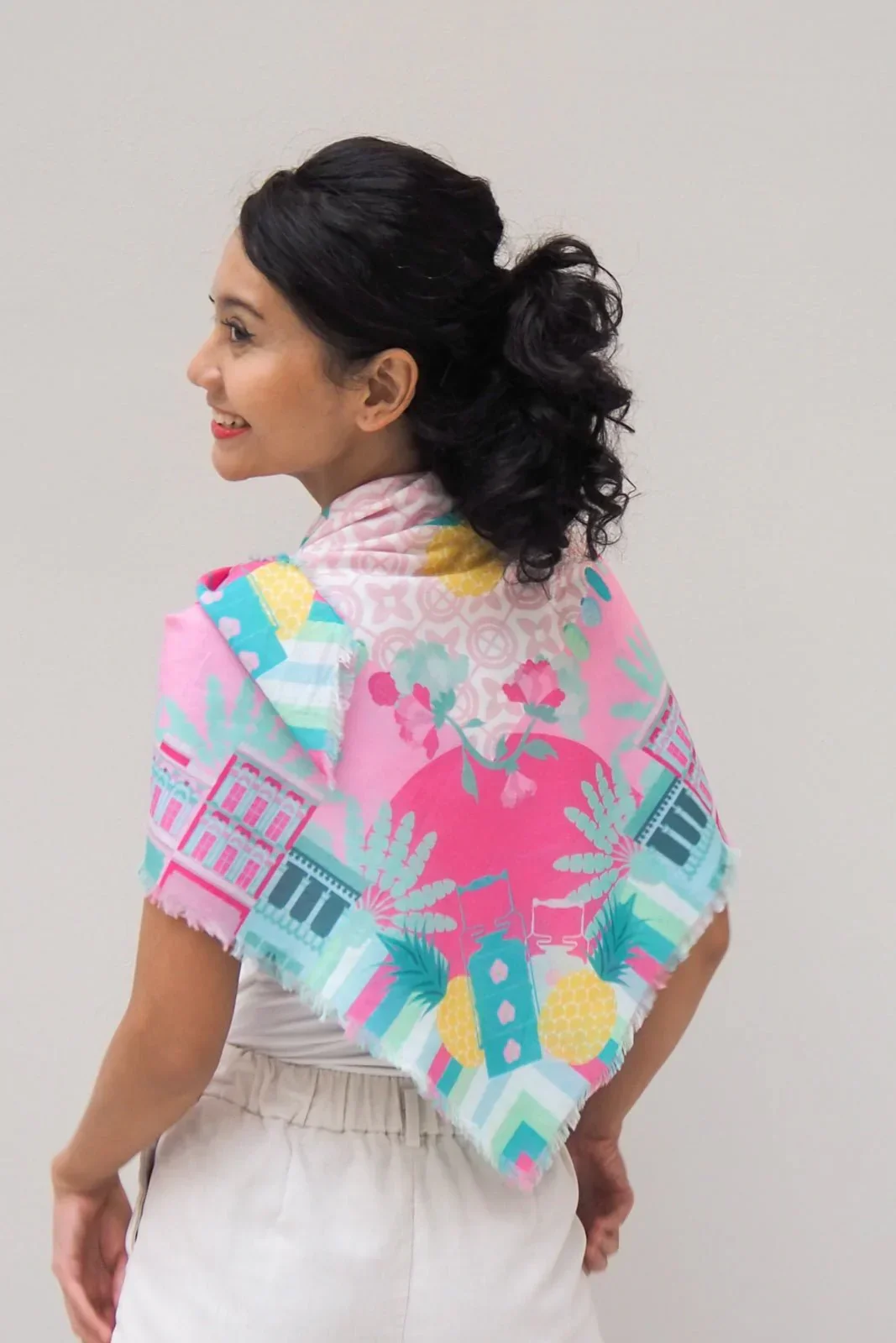 BINARY STYLE | Peranakan Manis 115x115cm Square Scarf - Image 8