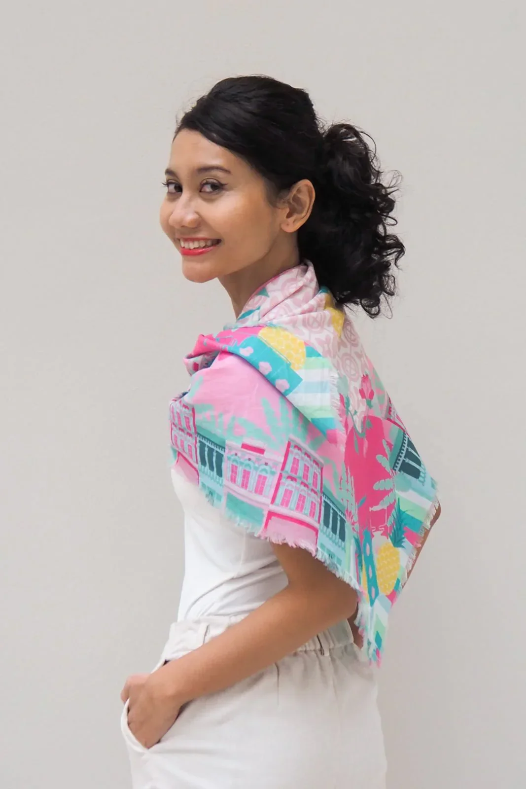 BINARY STYLE | Peranakan Manis 115x115cm Square Scarf - Image 9