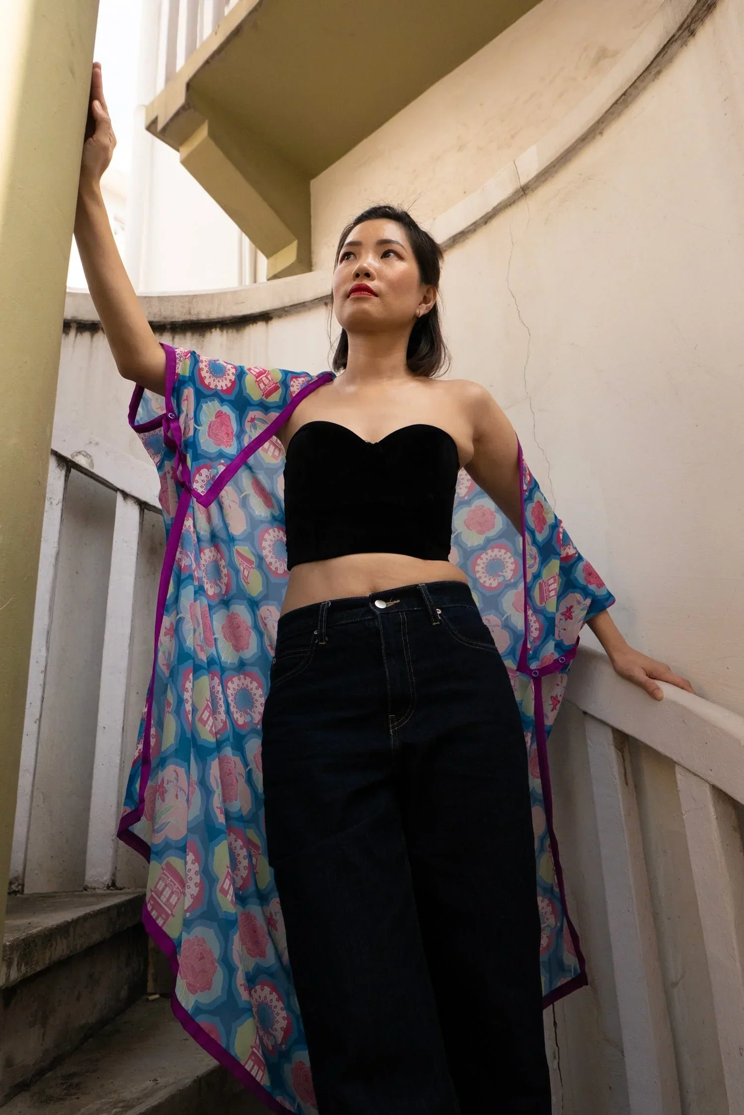 BINARY STYLE | Peranakan Motif - Scardigan Convertible Scarf
