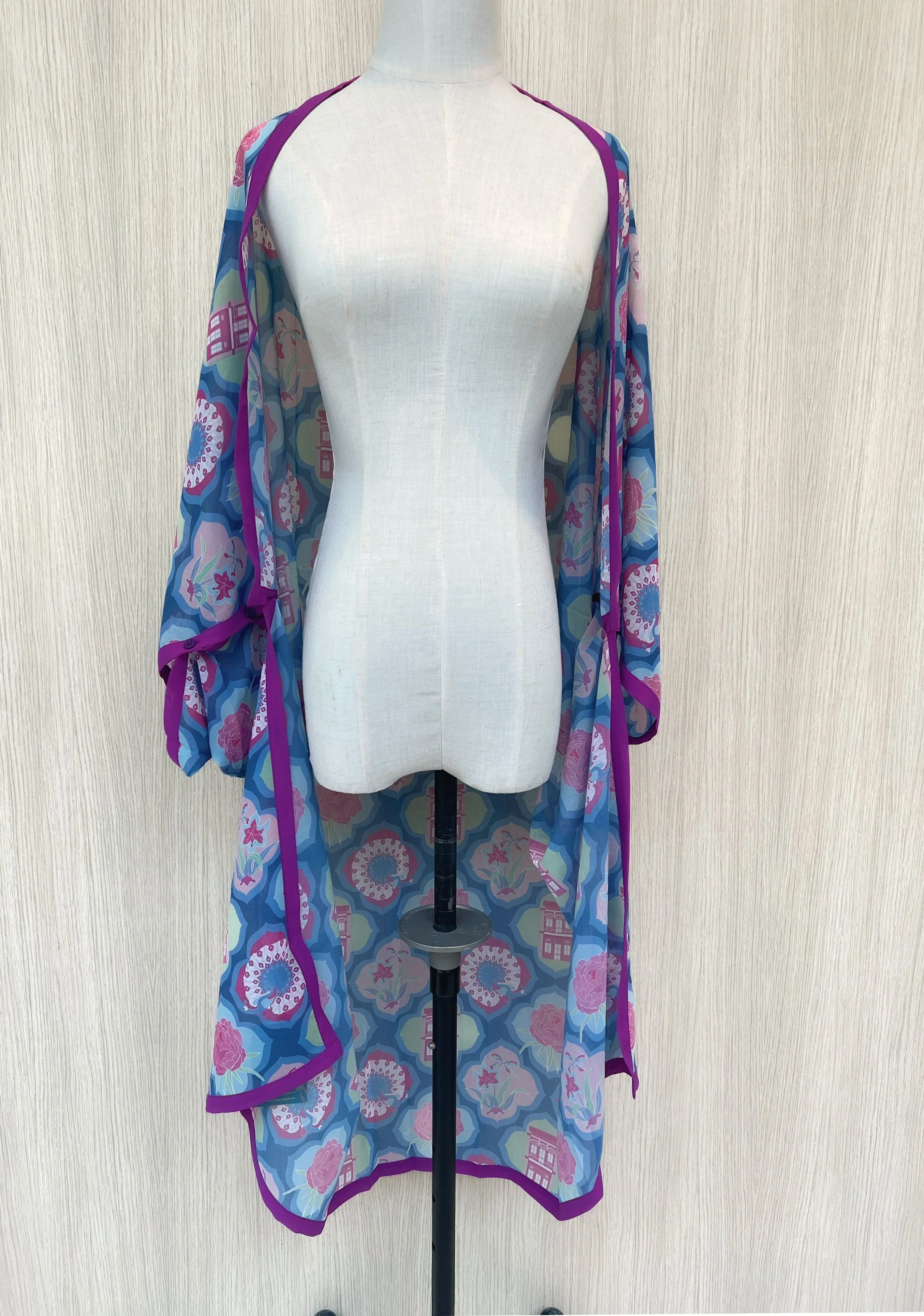 BINARY STYLE | Peranakan Motif - Scardigan Convertible Scarf - Image 6