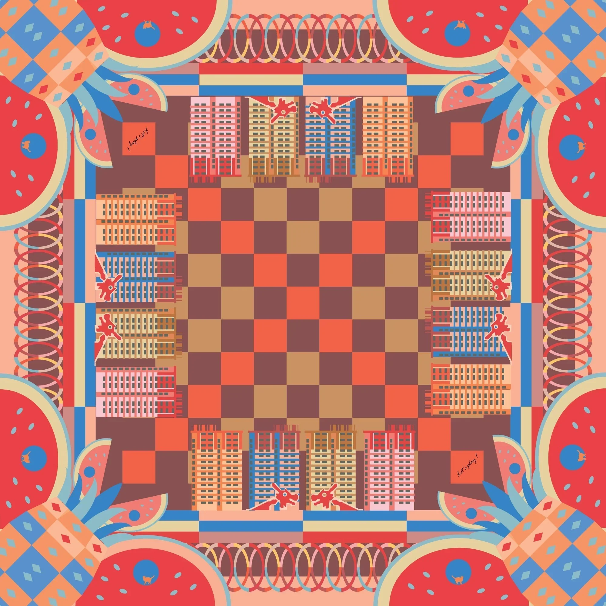BINARY STYLE | Playground Memories Silk Scarf - Image 9
