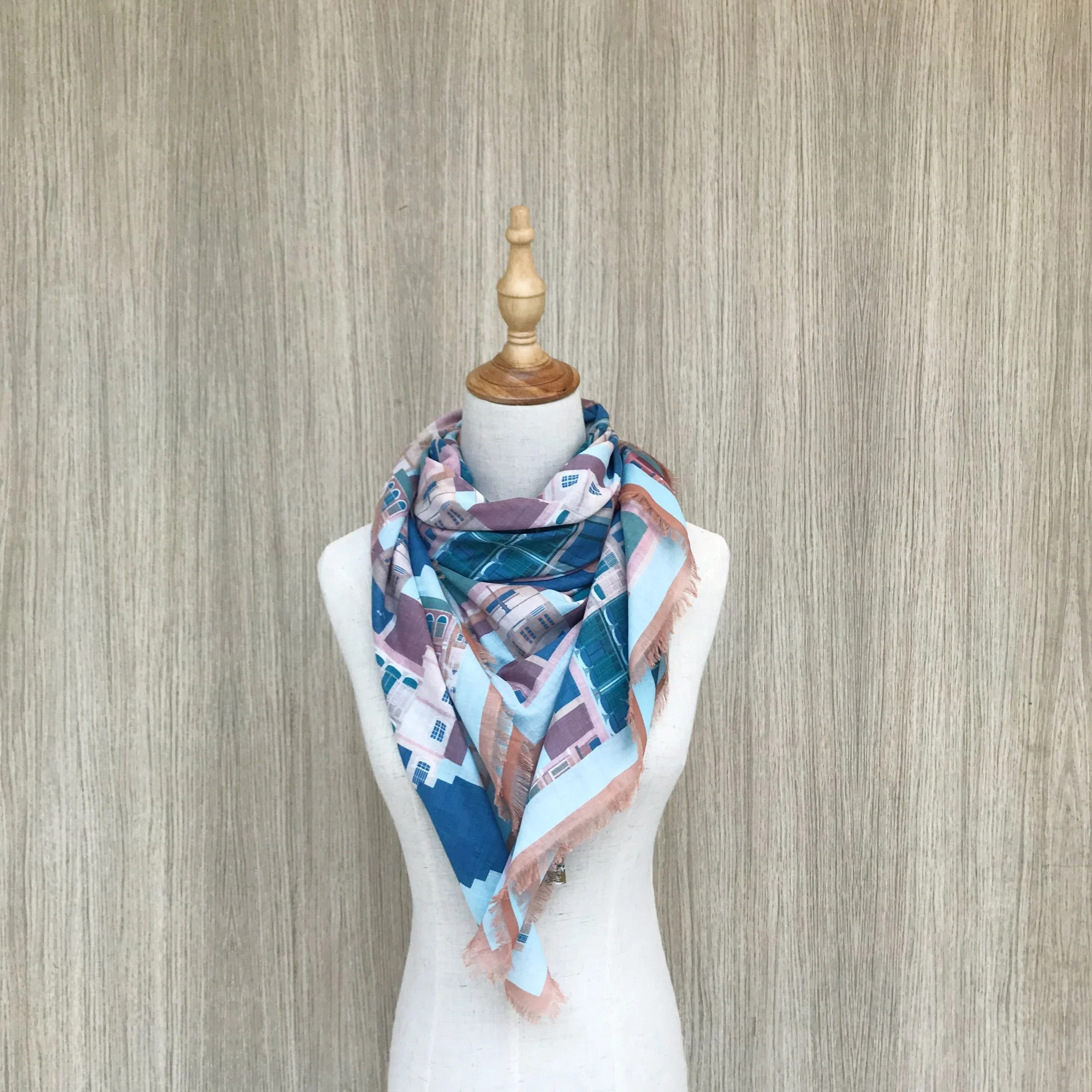 BINARY STYLE | Shophouses Of Singapore 115x115cm Square Scarf - Image 3