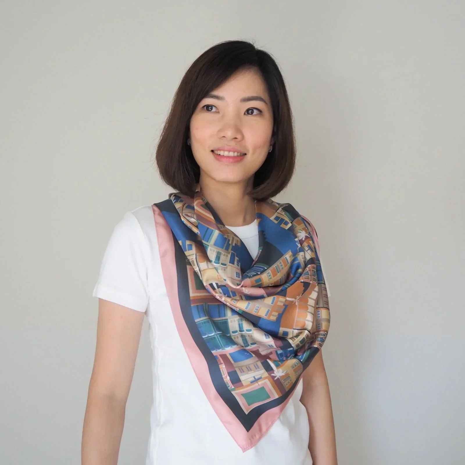 BINARY STYLE | Shophouses of Singapore Silk Scarf - Image 2