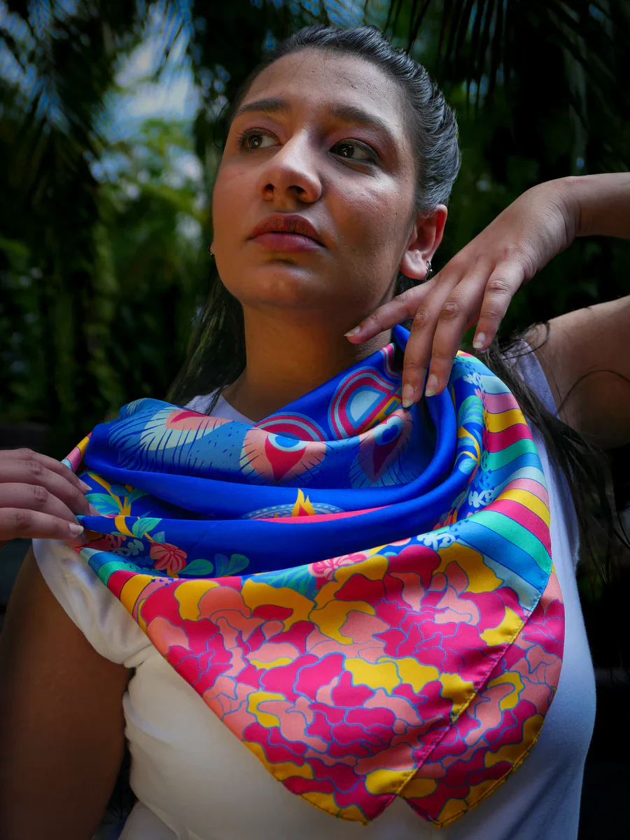 BINARY STYLE | Splendid Little India Premium Silk Scarf - Image 4