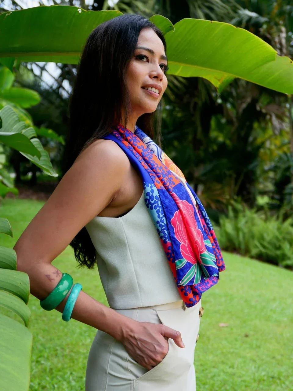 BINARY STYLE | Straits Chinoiserie Premium Silk Scarf - Image 4