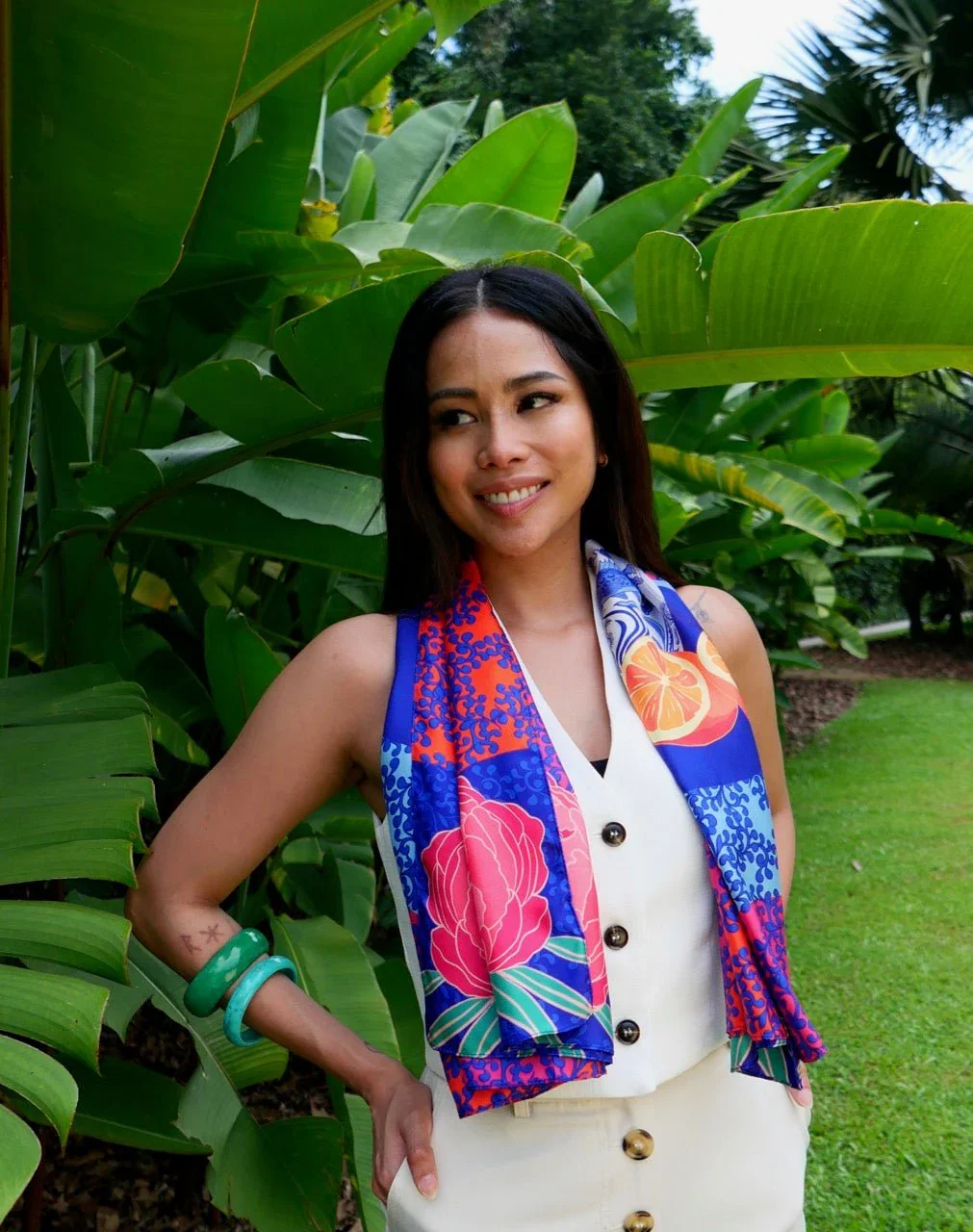 BINARY STYLE | Straits Chinoiserie Premium Silk Scarf - Image 5