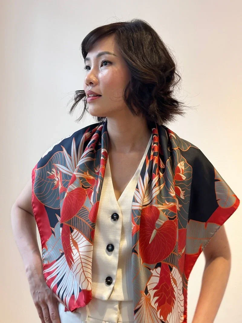 BINARY STYLE | Tropical Party Silk Scarf - Image 10