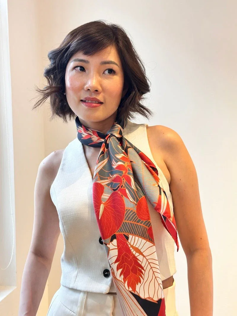 BINARY STYLE | Tropical Party Silk Scarf - Image 11