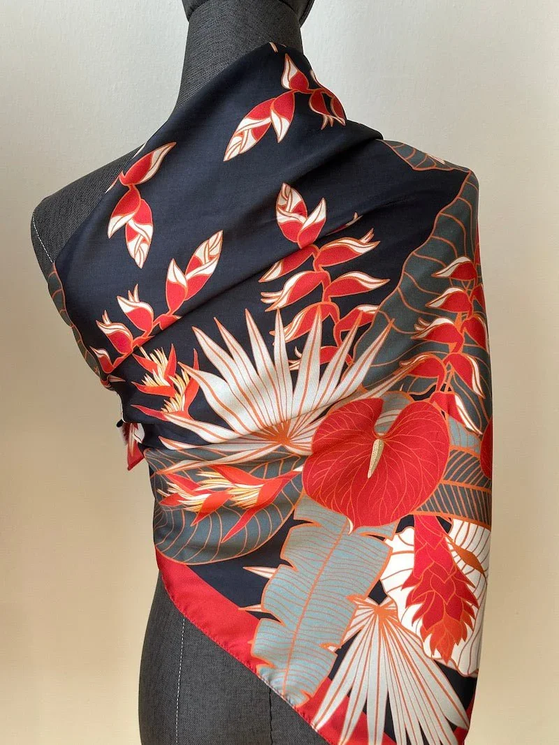 BINARY STYLE | Tropical Party Silk Scarf - Image 2