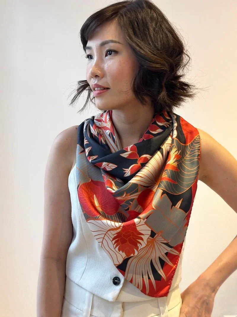 BINARY STYLE | Tropical Party Silk Scarf - Image 4
