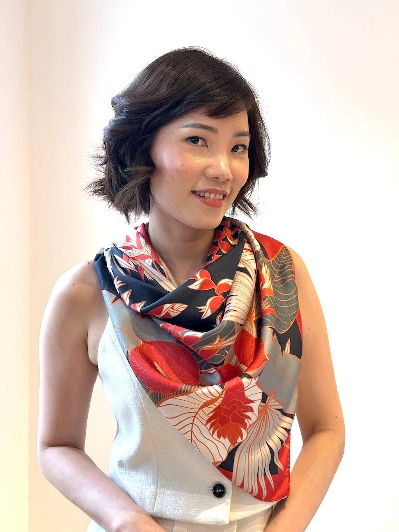 BINARY STYLE | Tropical Party Silk Scarf - Image 8