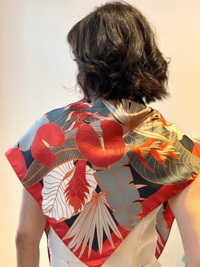 BINARY STYLE | Tropical Party Silk Scarf - Image 9