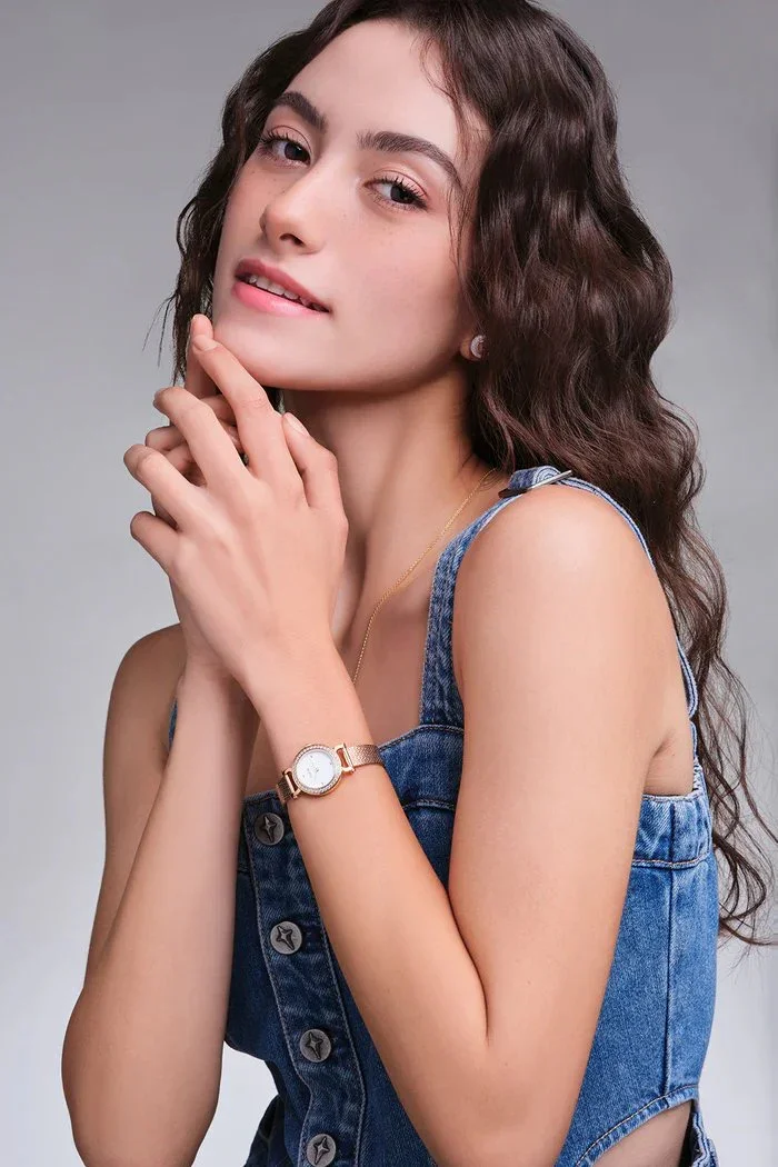 BLACK BY BLUE BRAVE | THCN C· I Eggshell White Dial Rose Gold Mesh Band Watch - Image 2