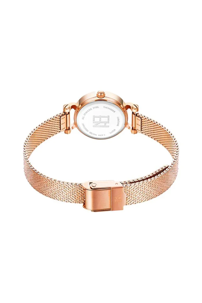 BLACK BY BLUE BRAVE | THCN C· I Eggshell White Dial Rose Gold Mesh Band Watch - Image 5