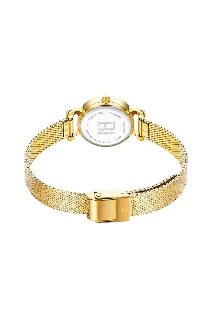 BLACK BY BLUE BRAVE | THCN C· I Reflection Black Dial Gold Mesh Band Watch - Image 4