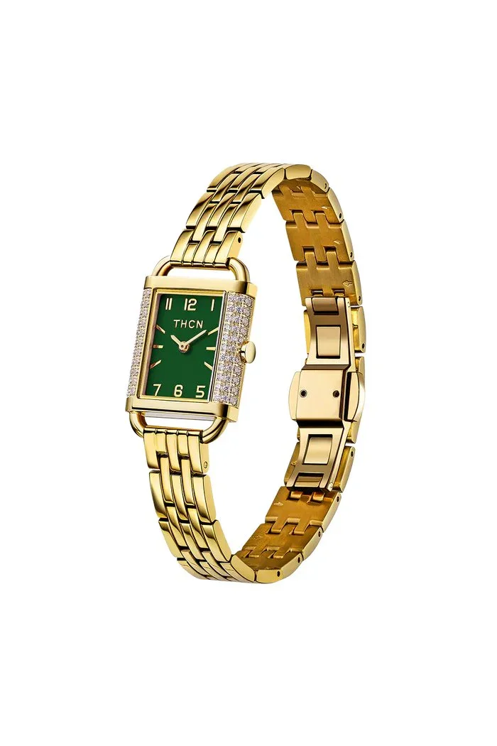 BLACK BY BLUE BRAVE | THCN H· I Eggshell Green Dial Gold Bracelet Watch - Image 3