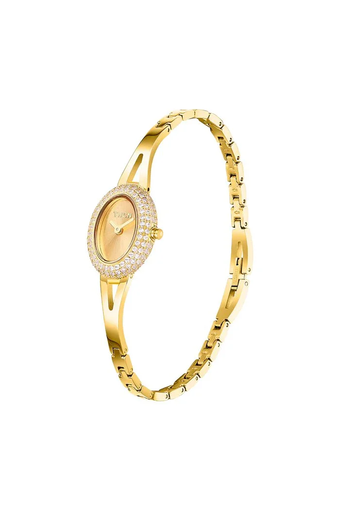 BLACK BY BLUE BRAVE | THCN N· I Mini Gold Sunray Dial Jewelry Watch - Image 3
