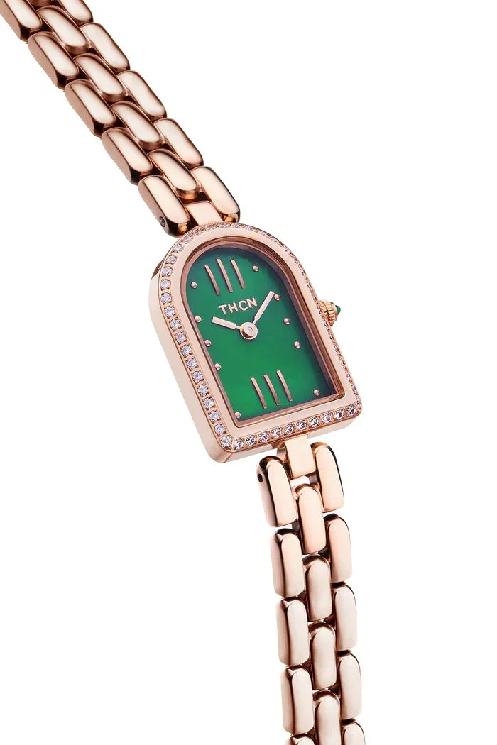 BLACK BY BLUE BRAVE | THCN N· II Green Mother-of-Pearl Rose Gold Bracelet Watch - Image 3