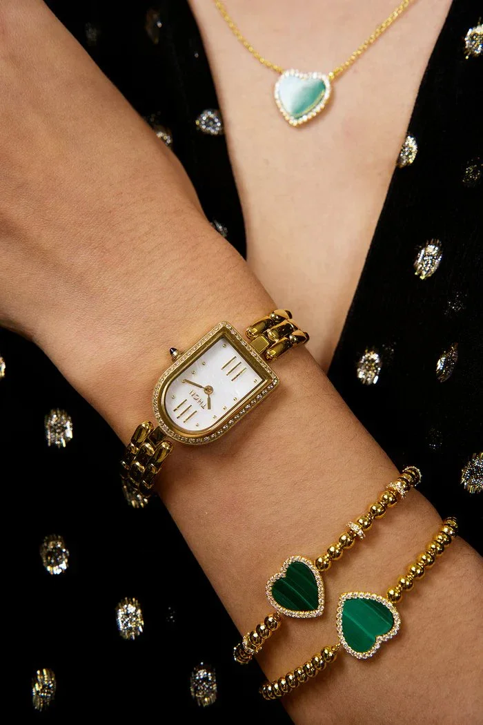 BLACK BY BLUE BRAVE | THCN N· II White Mother-of-Pearl Gold Bracelet Watch - Image 2