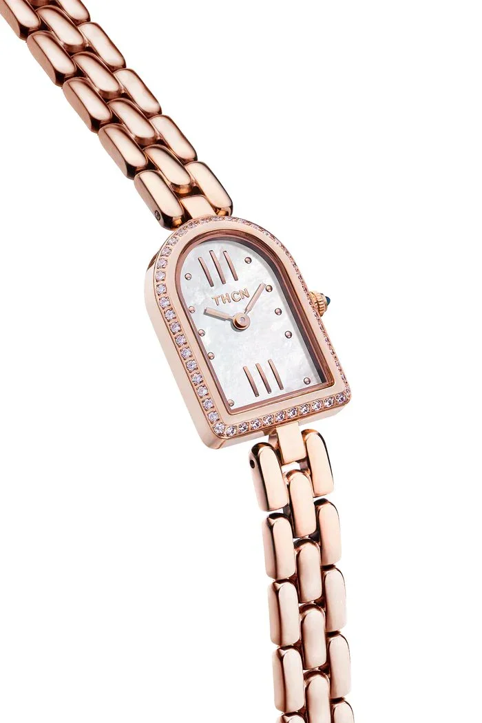 BLACK BY BLUE BRAVE | THCN N· II White Mother-of-Pearl Rose Gold Bracelet Watch - Image 3
