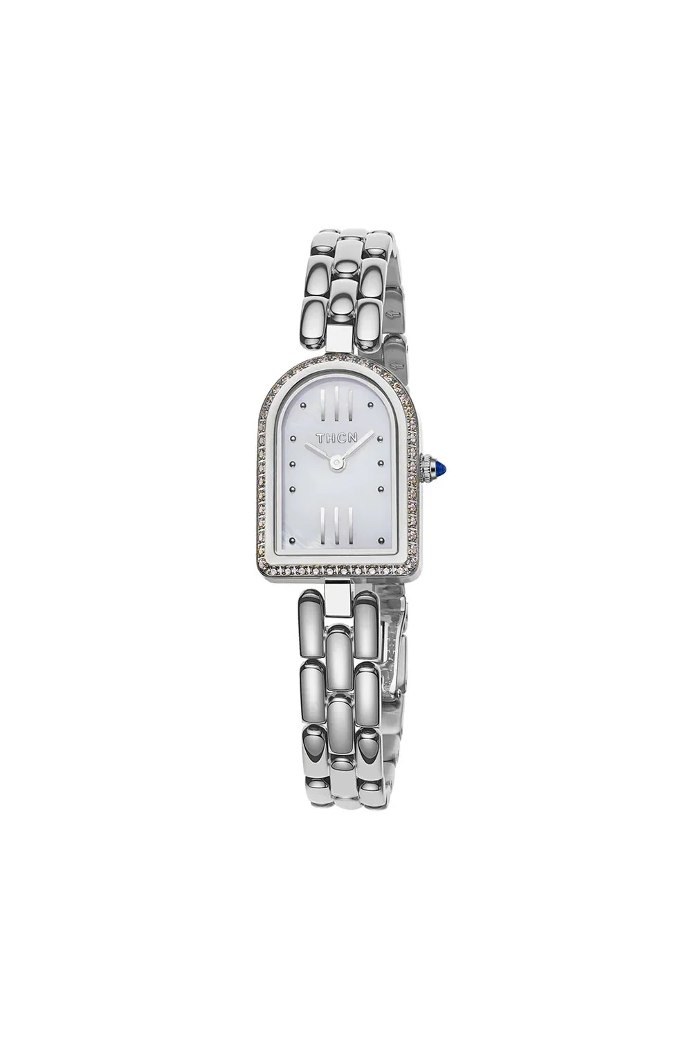 BLACK BY BLUE BRAVE | THCN N· II White Mother-of-Pearl Silver Bracelet Watch