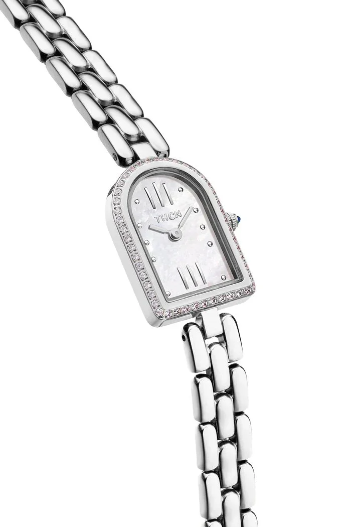 BLACK BY BLUE BRAVE | THCN N· II White Mother-of-Pearl Silver Bracelet Watch - Image 3