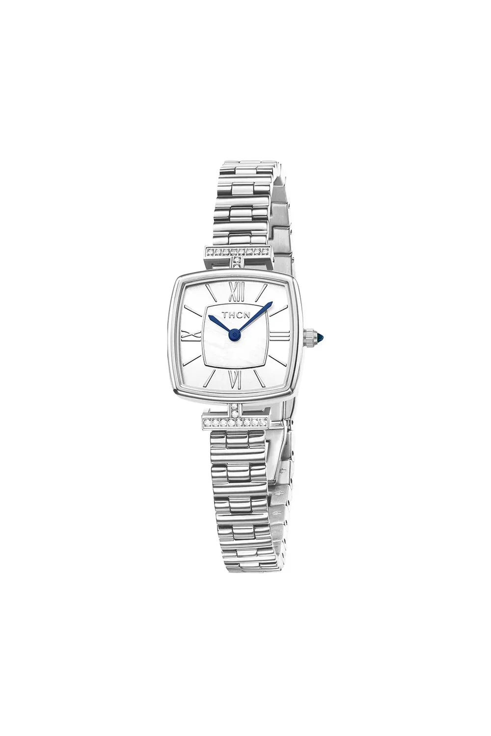 BLACK BY BLUE BRAVE | THCN T· II White Mother-of-Pearl Dial Silver Bracelet Watch