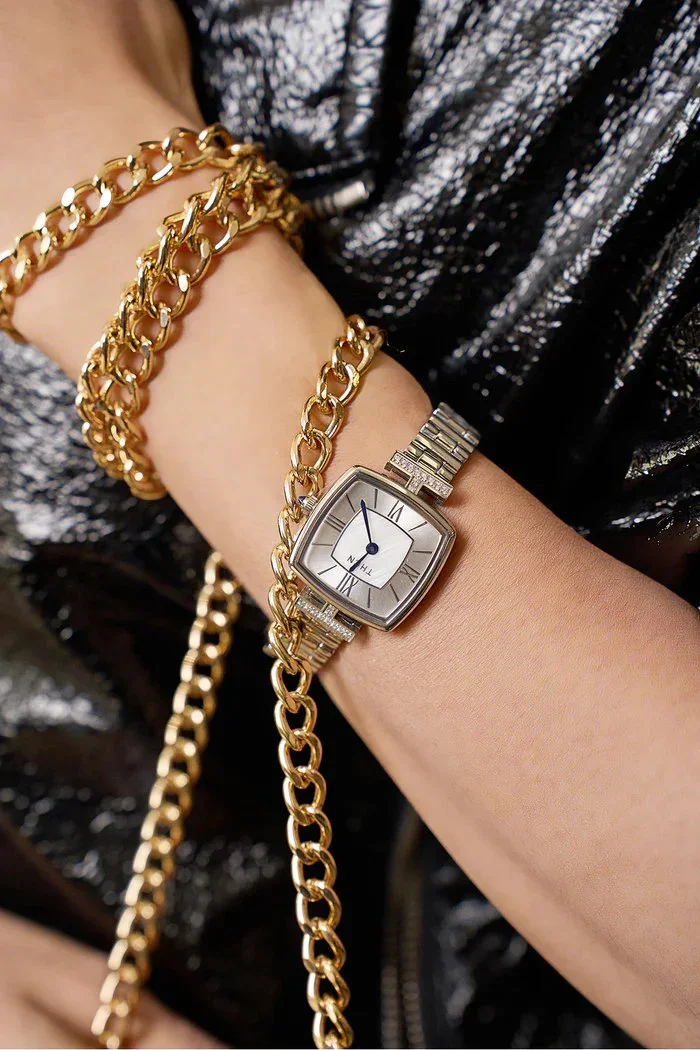 BLACK BY BLUE BRAVE | THCN T· II White Mother-of-Pearl Dial Silver Bracelet Watch - Image 2