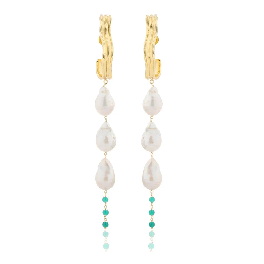 BOHEME BY VERO | Dune Long Pearl Earrings New Drops - Image 2