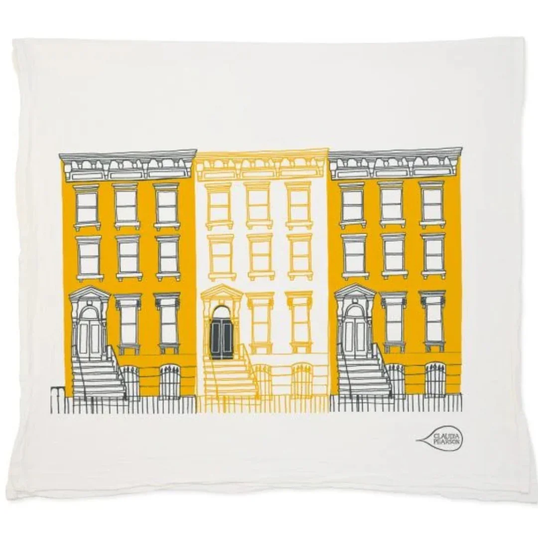 BROOKLYN MADE | Yellow Brooklyn Brownstone Tea Towel