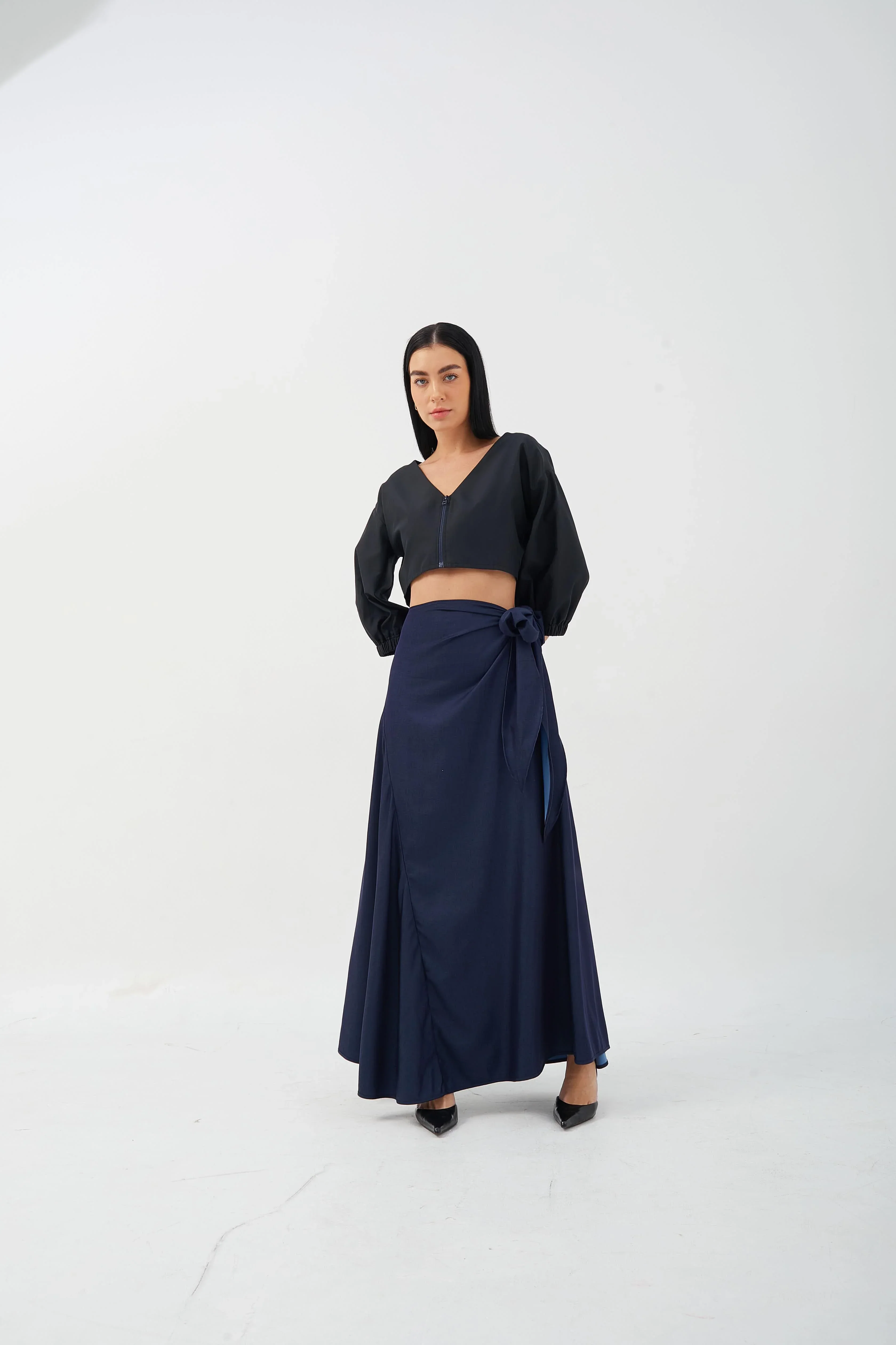 CAELI ECO LUXE | Cropped Puff Sleeve Jacket