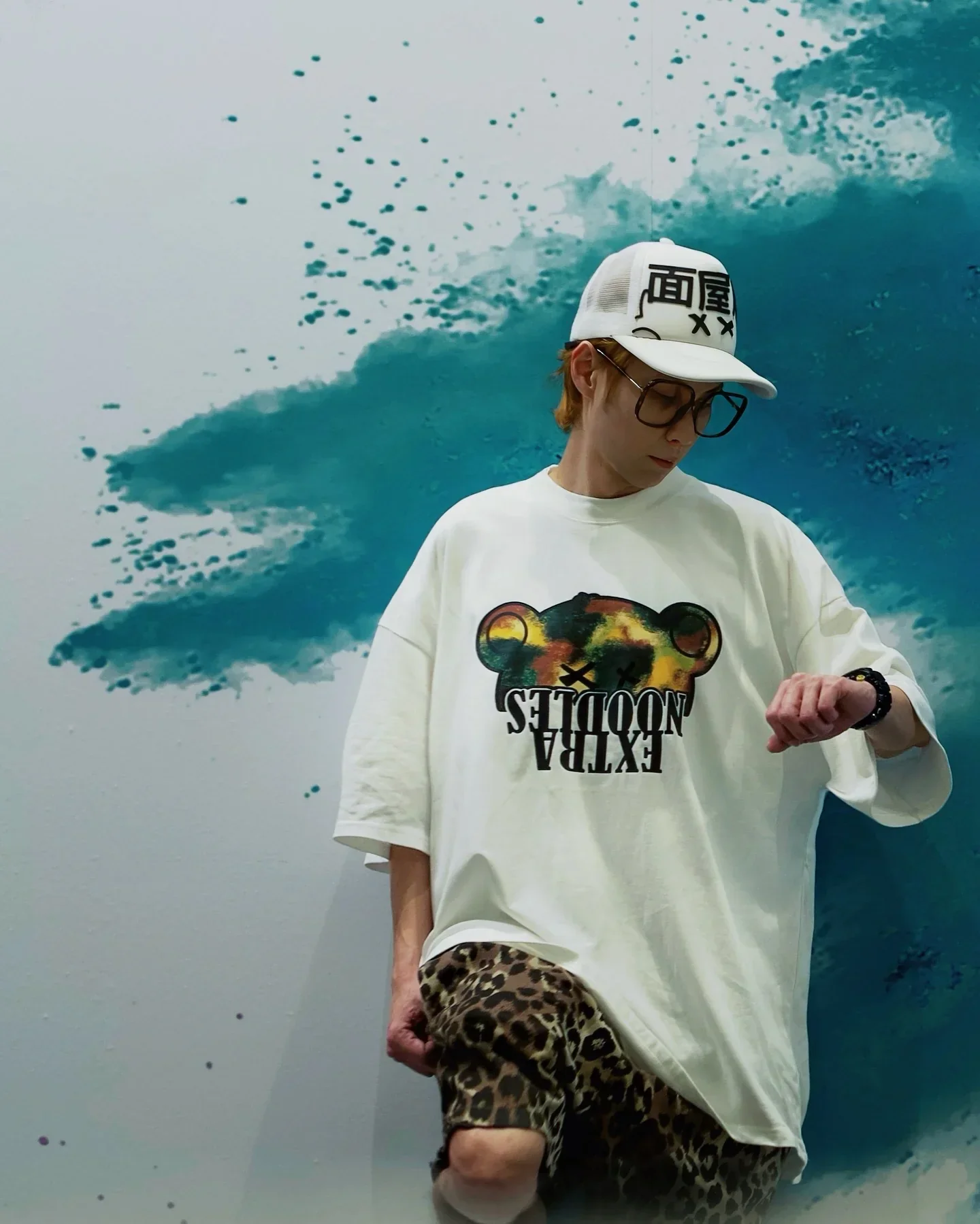 EXTRA NOODLES | Camo Classic Bowl Bear Tee - Image 3
