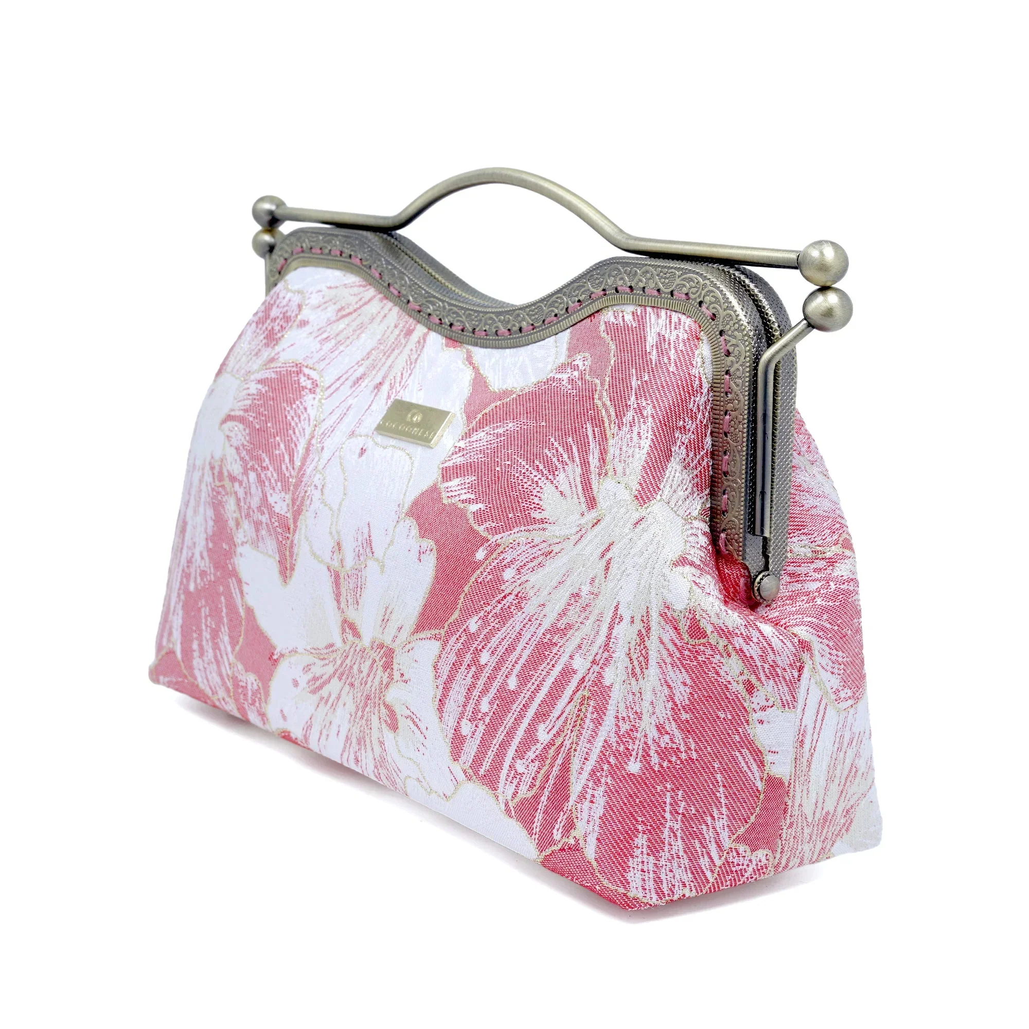 COCOONESE | Dual Lock Metal Handle Bag - Gold Lily - Image 2