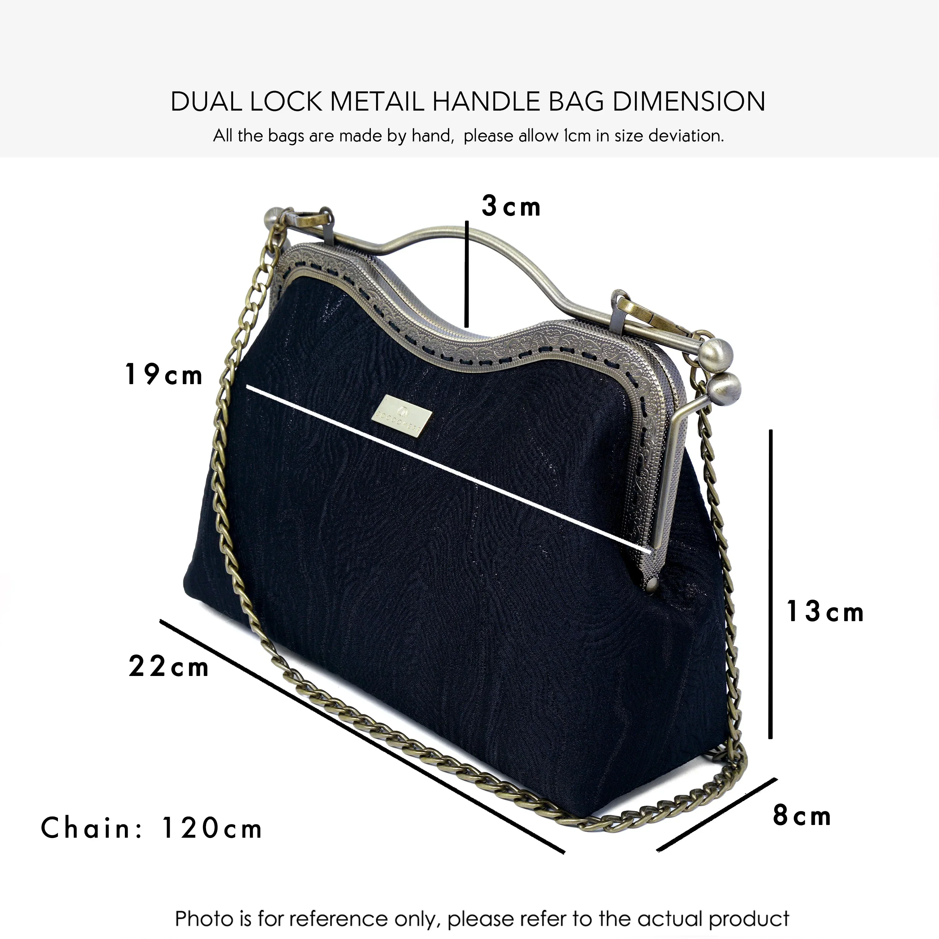 COCOONESE | Dual Lock Metal Handle Bag - Nocturne - Image 4