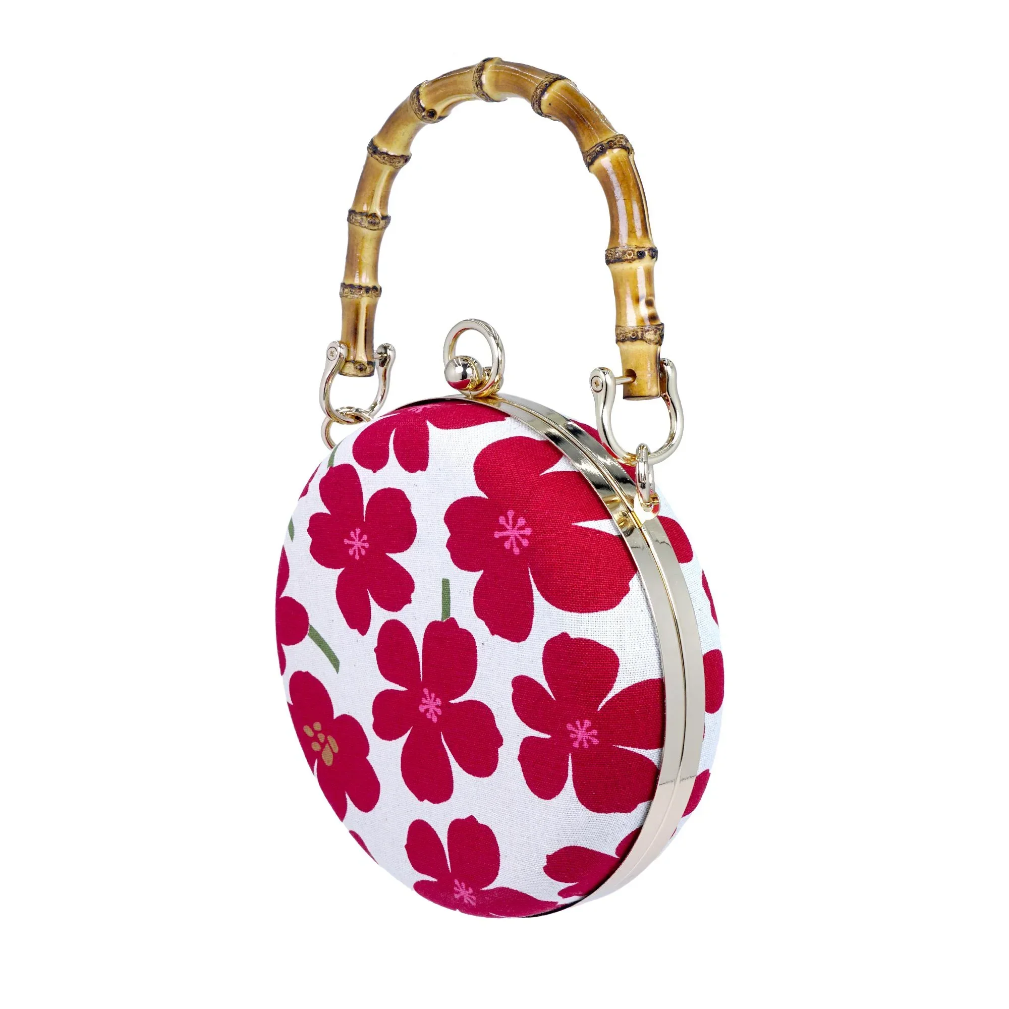 COCOONESE | Round Hard Case Bamboo Handle Bag - Image 2