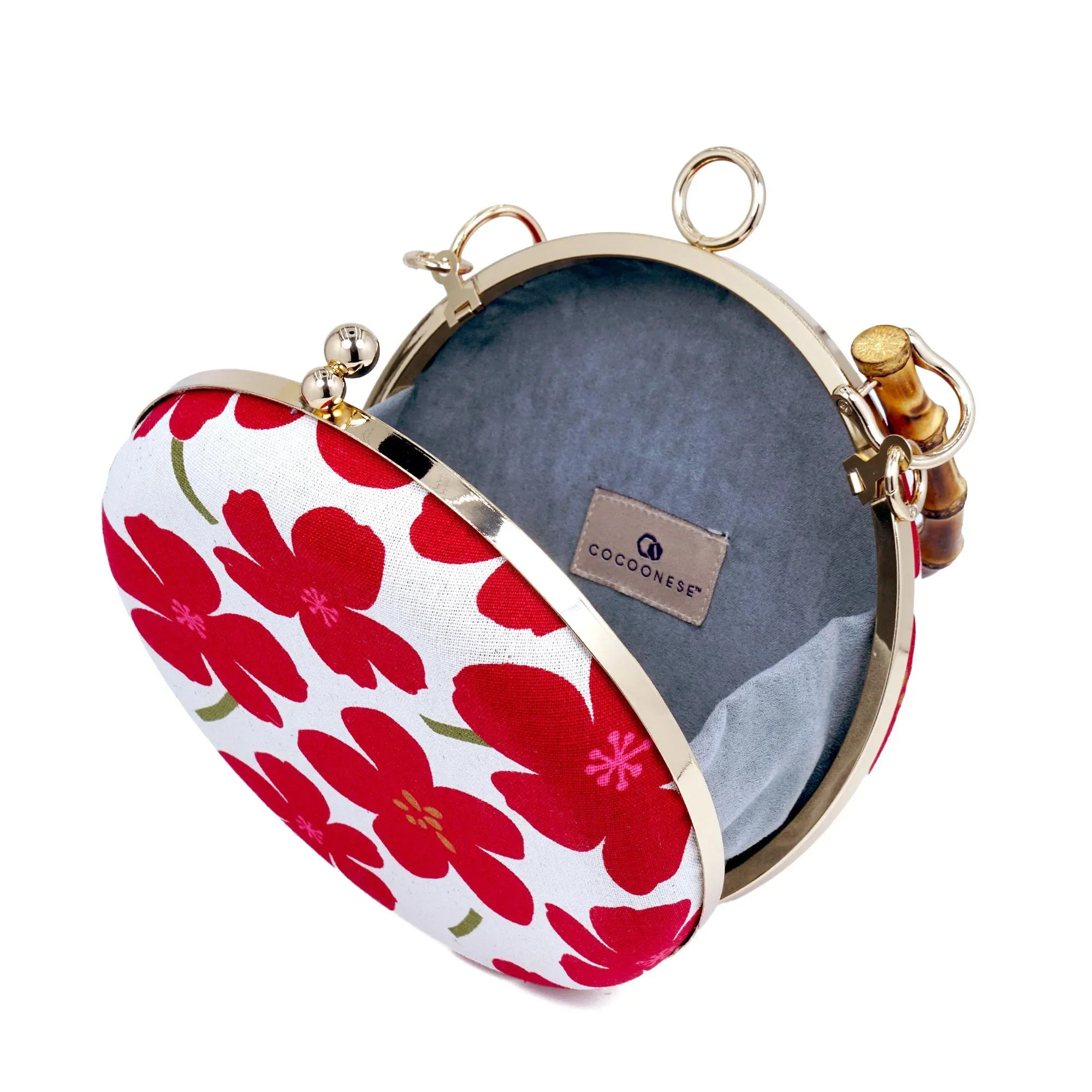 COCOONESE | Round Hard Case Bamboo Handle Bag - Image 3