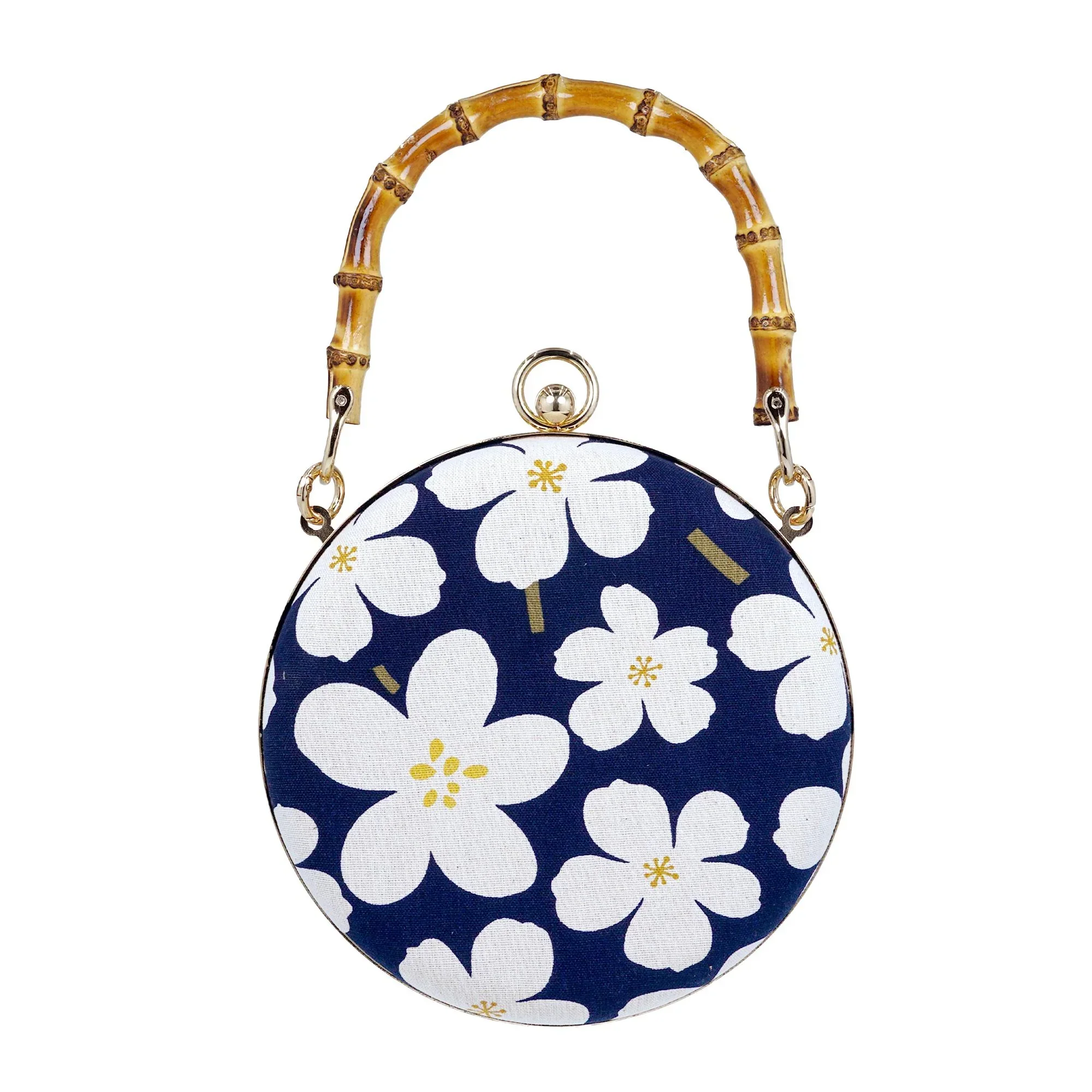 COCOONESE | Round Hard Case Bamboo Handle Bag - Image 5