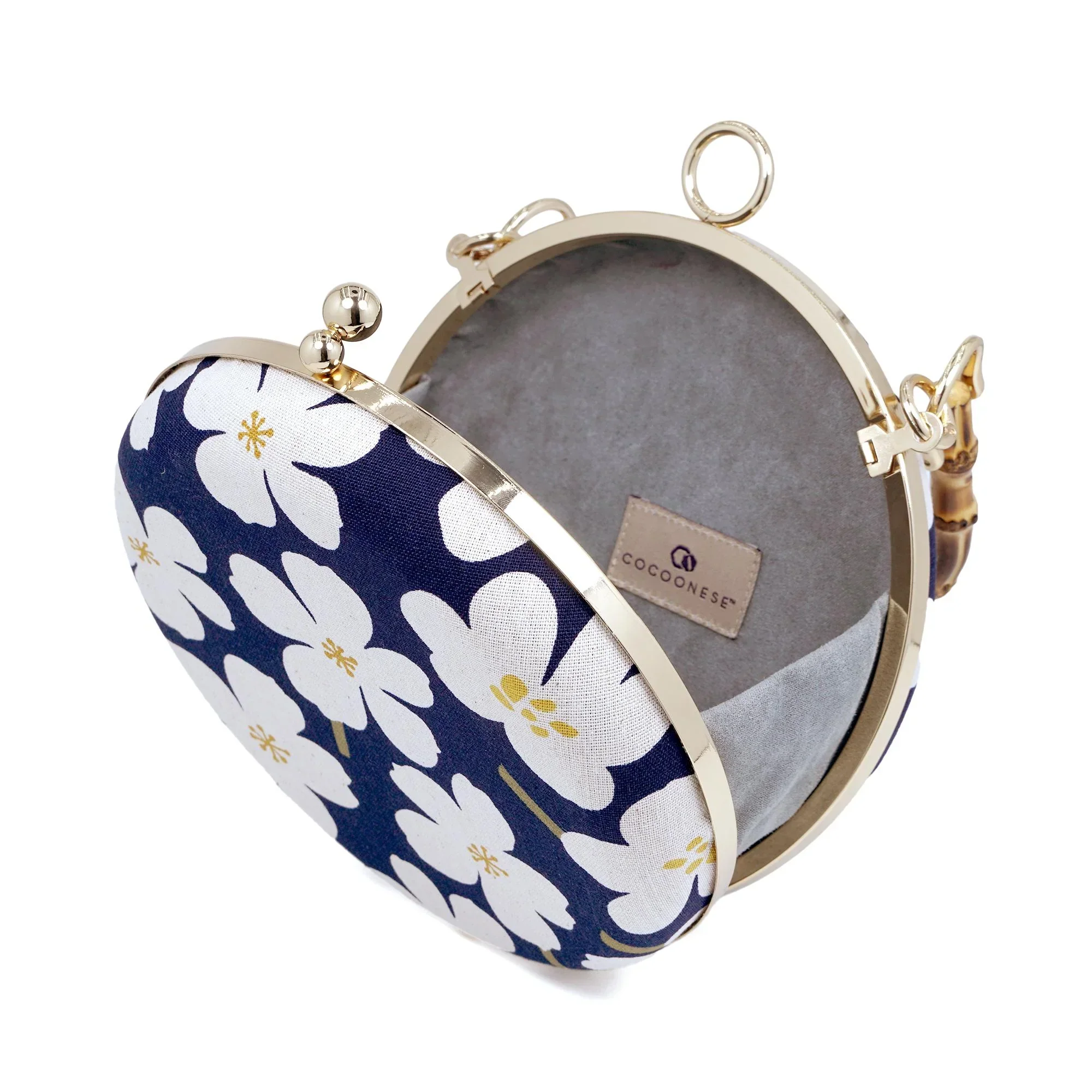 COCOONESE | Round Hard Case Bamboo Handle Bag - Image 7