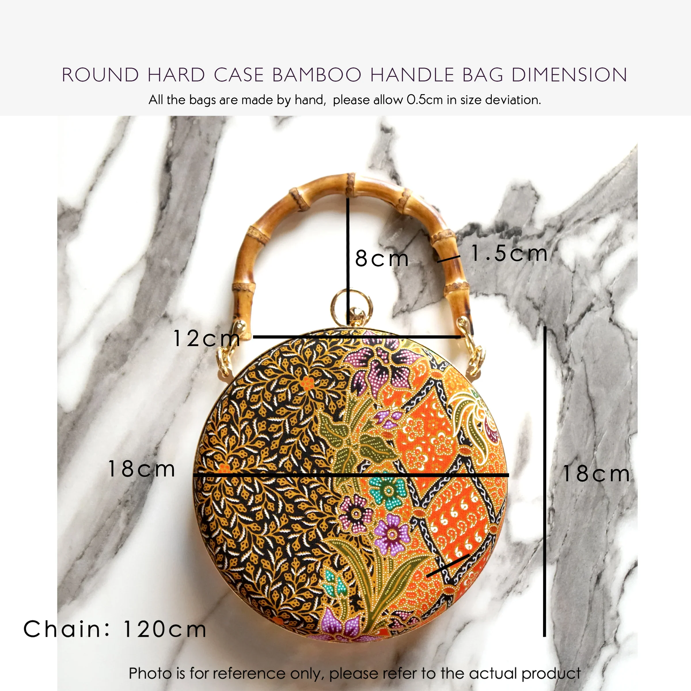 COCOONESE | Round Hard Case Bamboo Handle Bag - Image 9