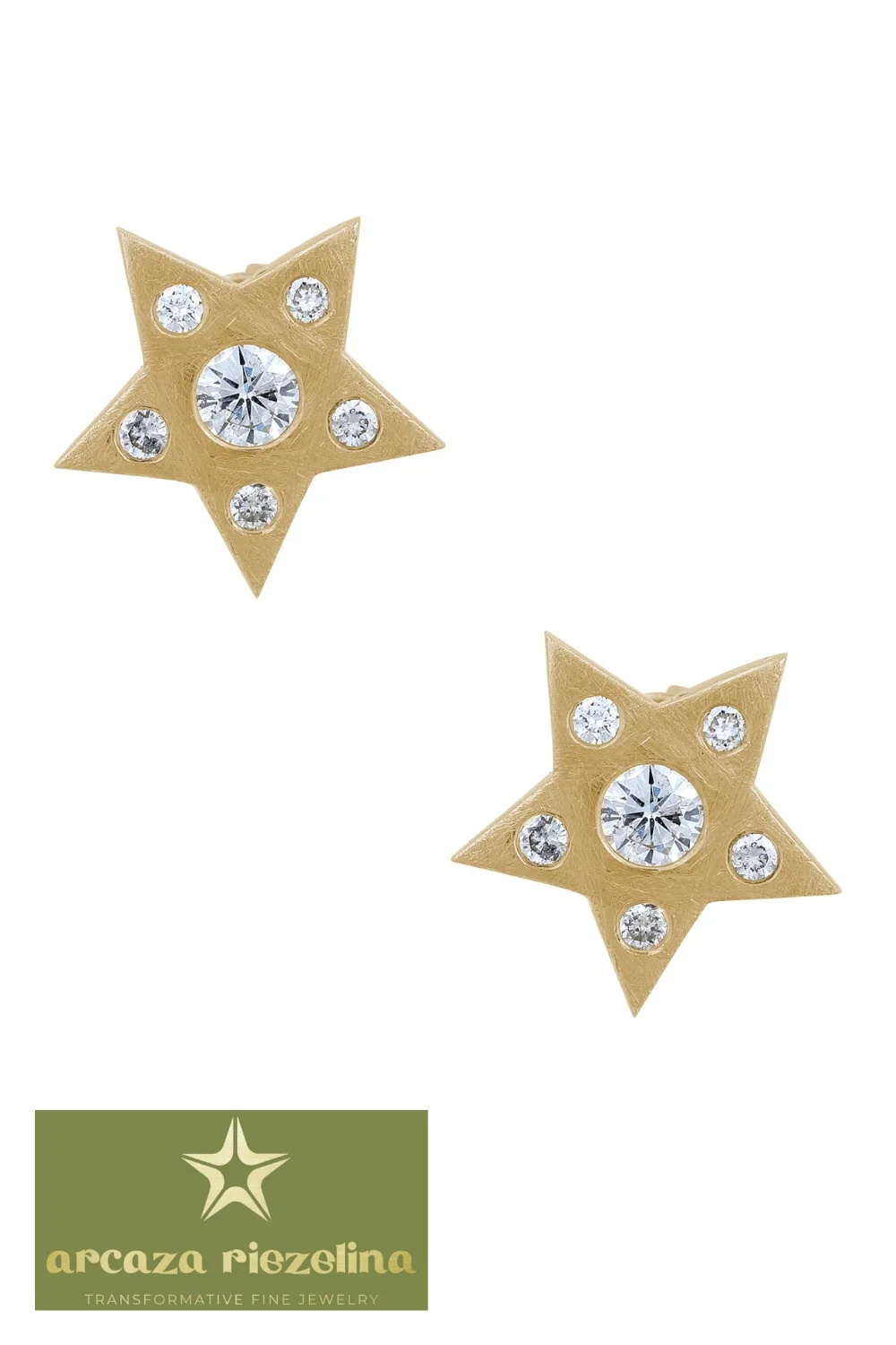 CREATIVE JEWELLERY STUDIO | 18k Gold Diamond "Five Direction Fortunes" Earrings by Arcaza Riezelina - Image 2