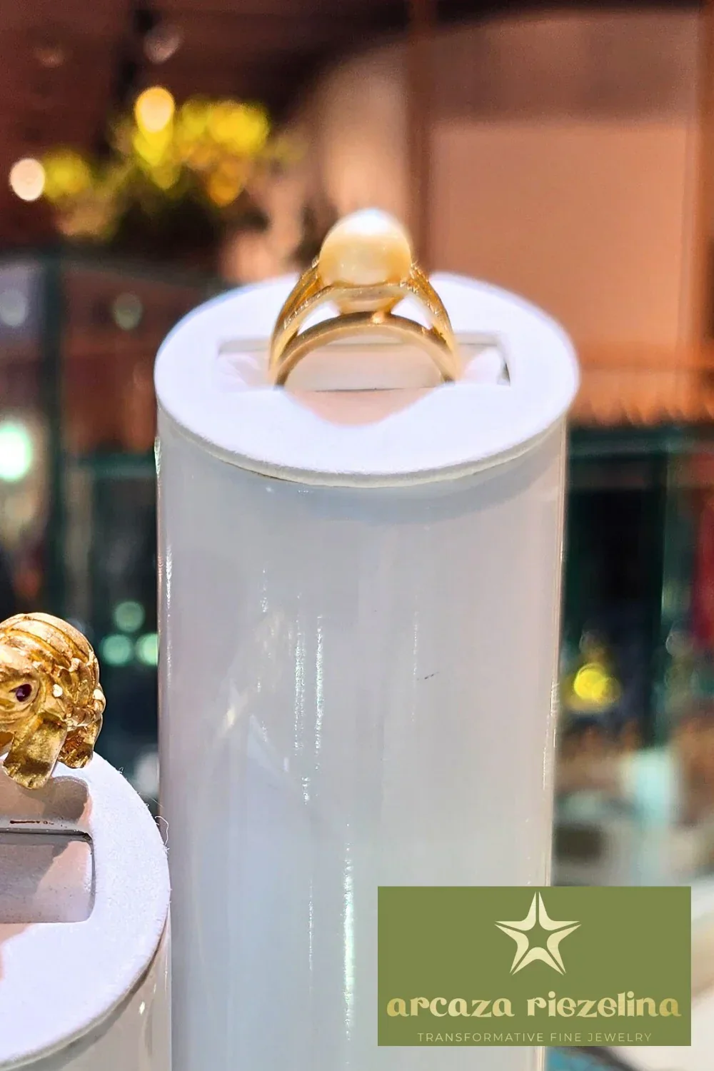 CREATIVE JEWELLERY STUDIO | 18k Gold Pearl & Diamond "Treasure of the Sea" Ring by Arcaza Riezelina - Image 2