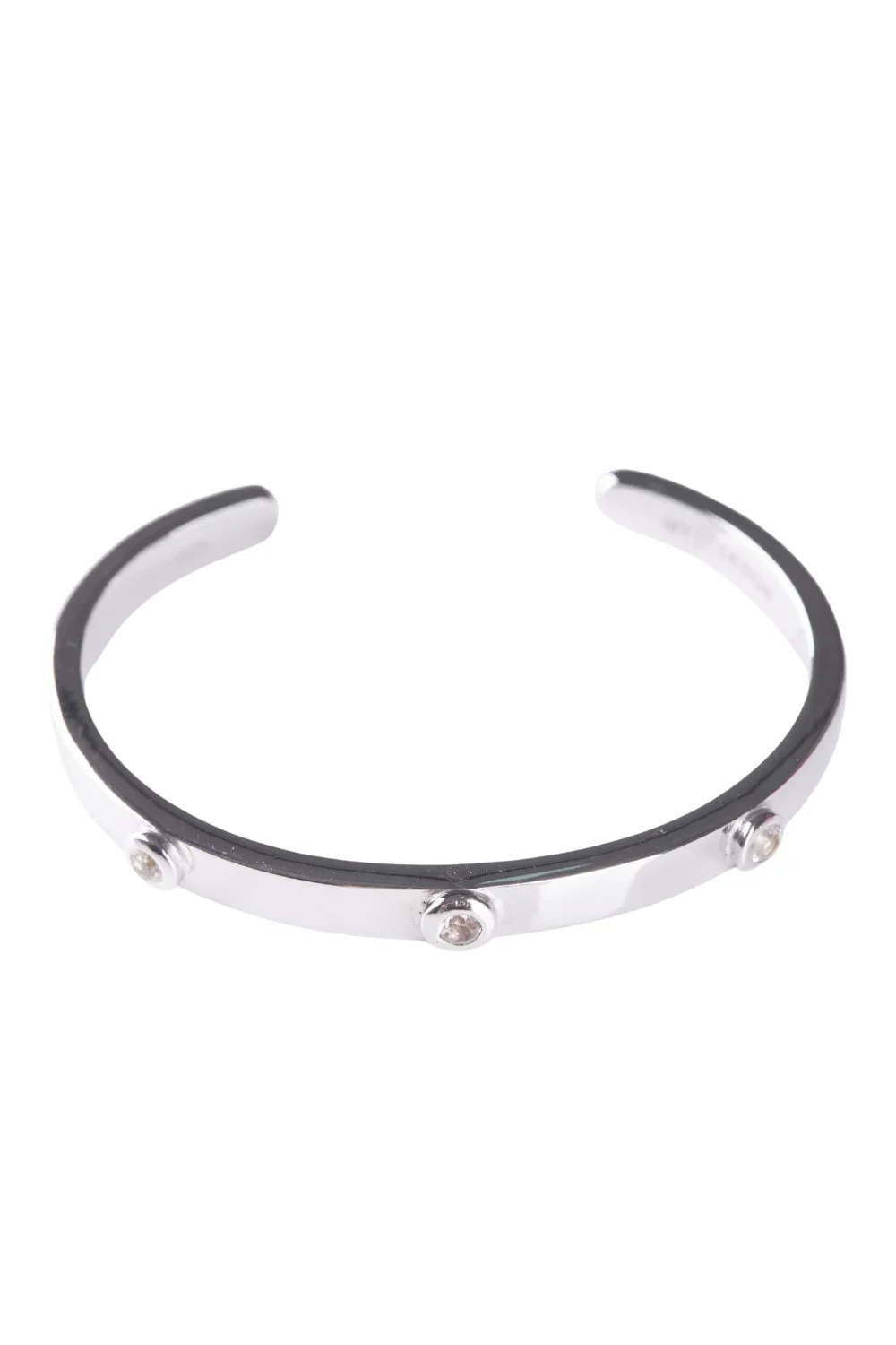 CREATIVE JEWELLERY STUDIO | Burmese White Topaz, Rhodium Plated Silver Cuff by Design of Gems