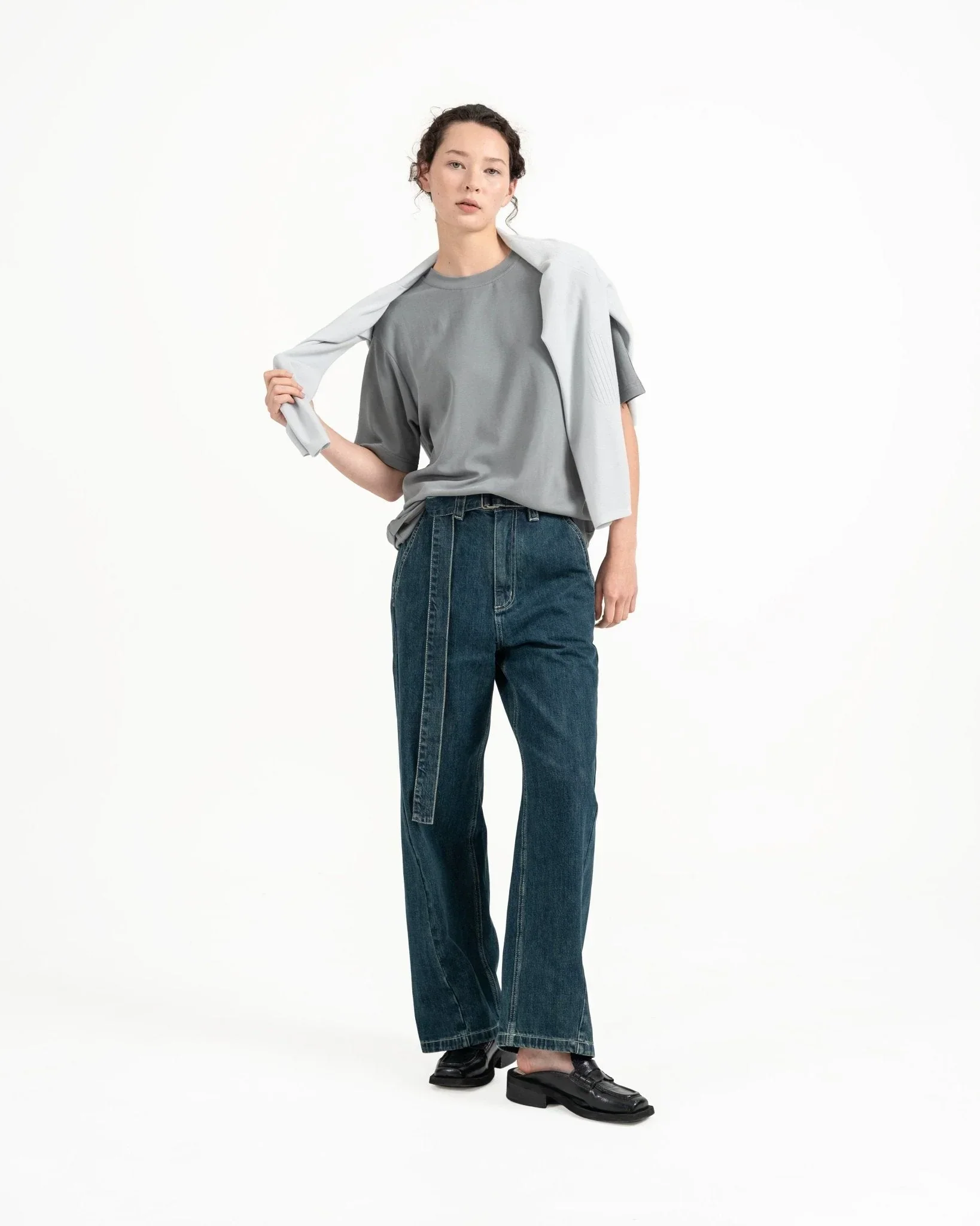 GRAYE | Cupro Signature Tee T-Shirt | Light Slate Gray - Image 4