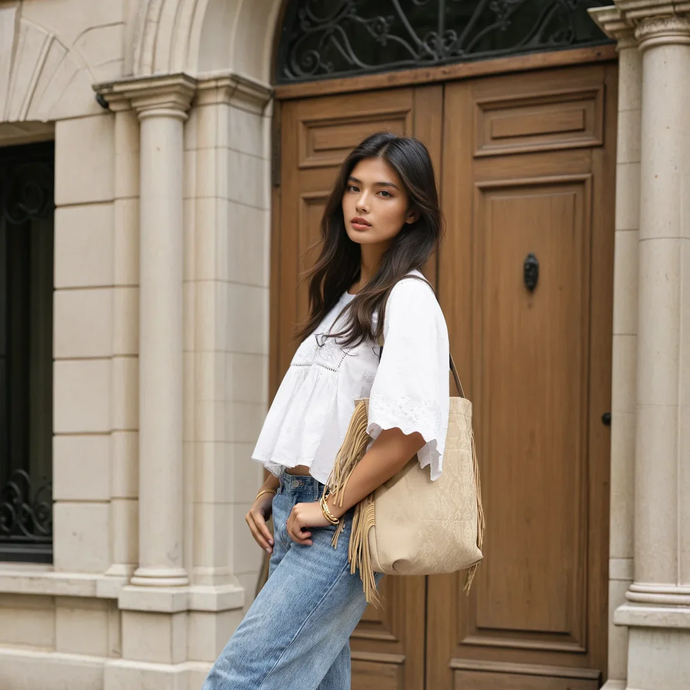DESTI SAINT | Tassel Shopper - Sand - Image 3