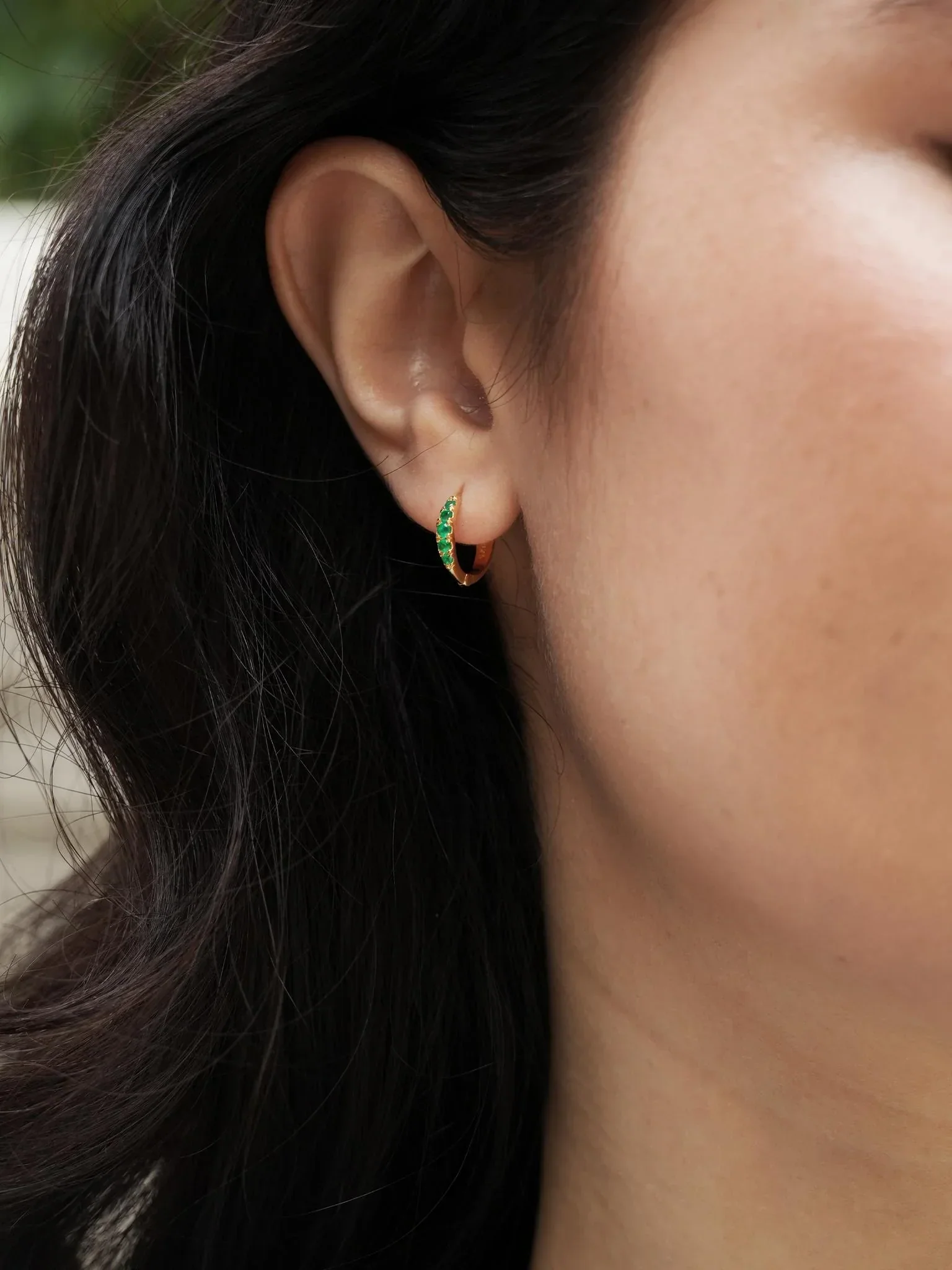 EMBRACE JEWELLERY | Eclipse Hoops With Green Onyx - Image 3