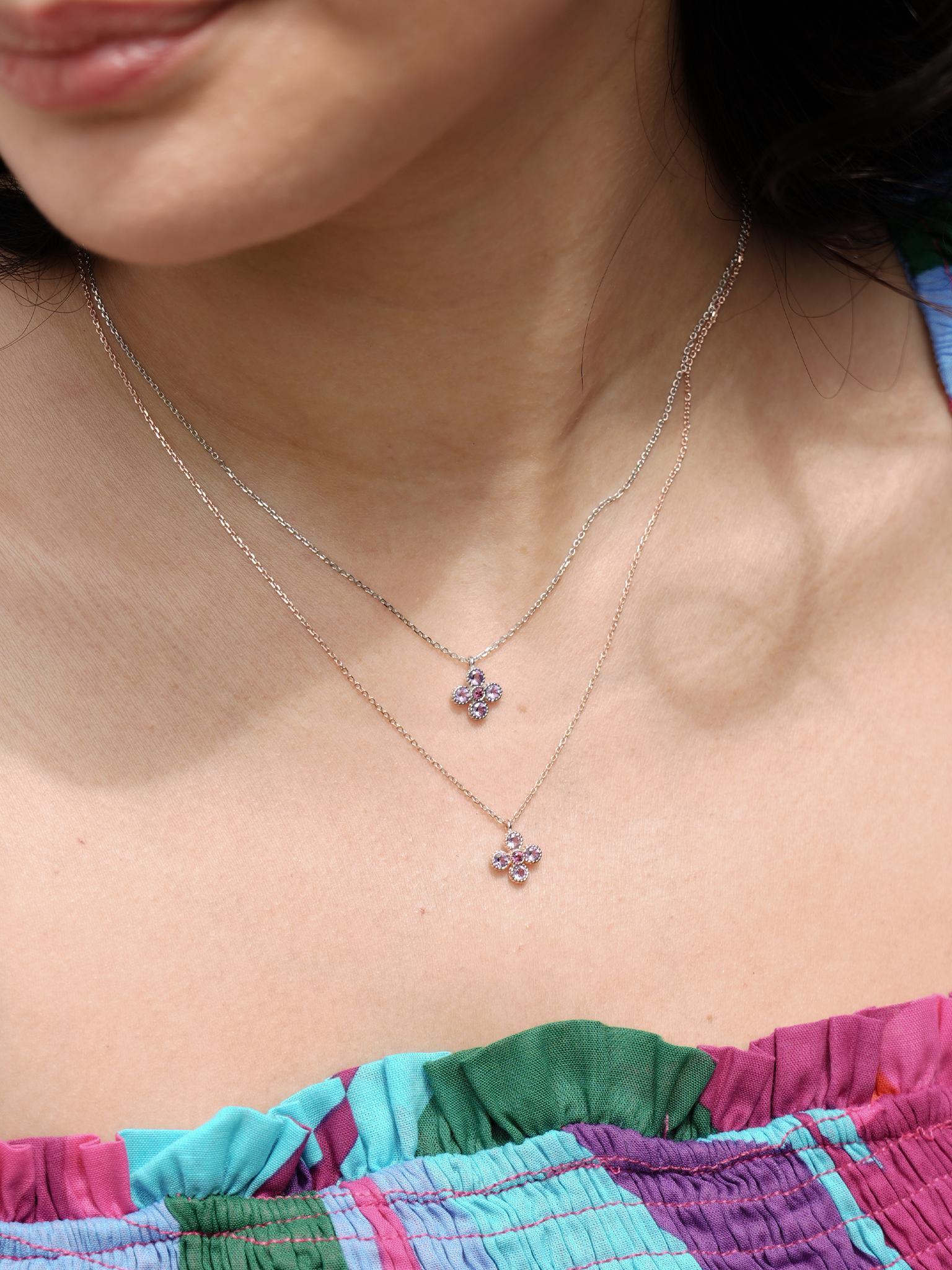 EMBRACE JEWELLERY | Gem Bloom Necklace With Amethyst - Image 2