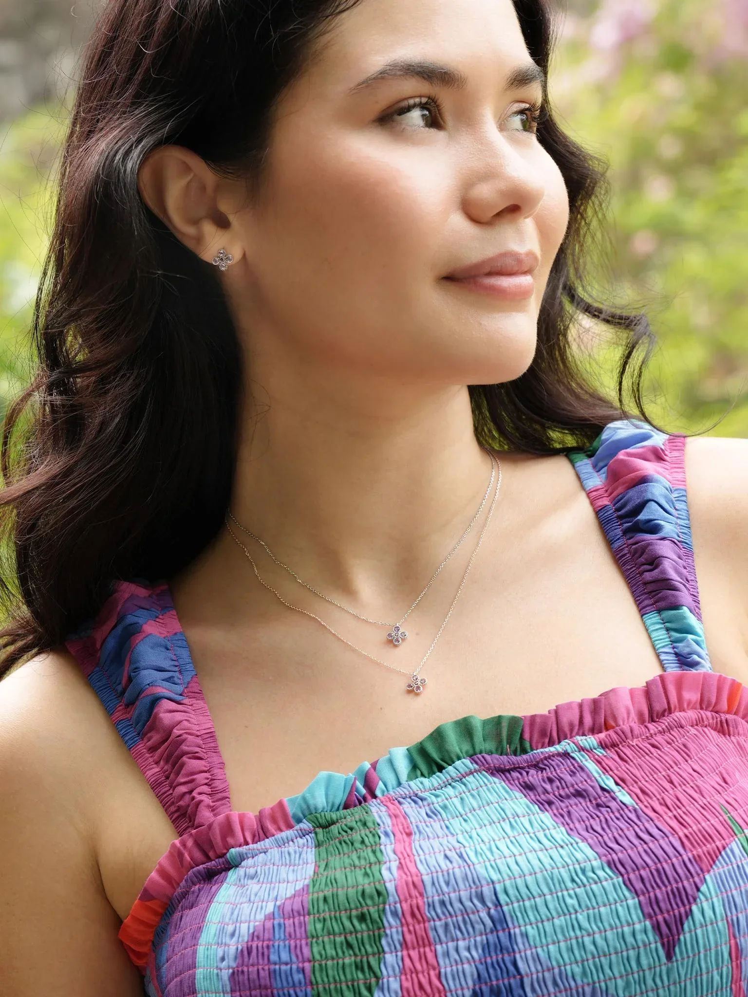 EMBRACE JEWELLERY | Gem Bloom Necklace With Amethyst - Image 3