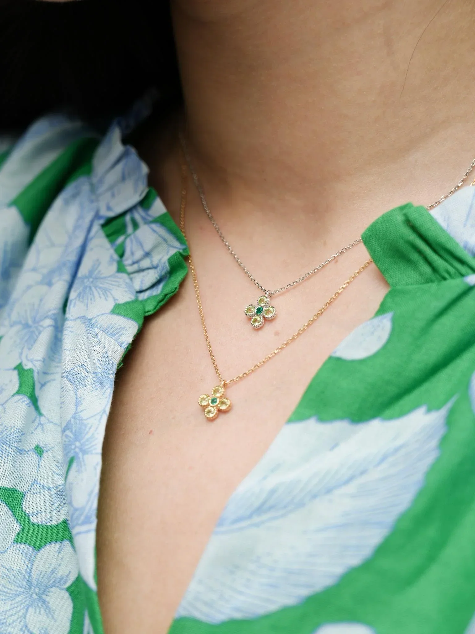 EMBRACE JEWELLERY | Gem Bloom Necklace With Peridot - Image 2