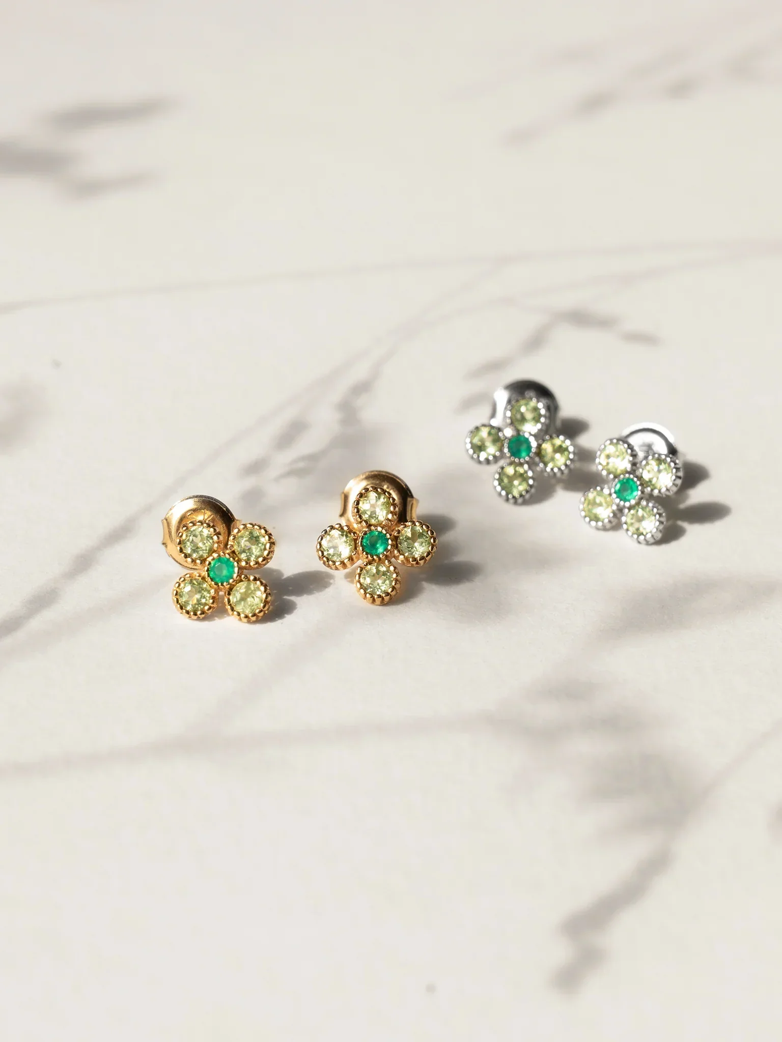 EMBRACE JEWELLERY | Gem Bloom Studs With Peridot
